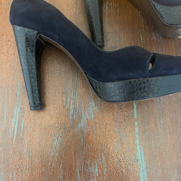 Stuart Weitzman Women's High Block Heels Pump Peep Toes Shoes Size 8 - Picture 8 of 10